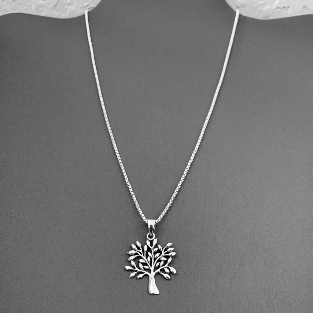 Sterling Silver Dainty Tree Of Life Necklace, Silver Chain, Fortune Lucky Trees